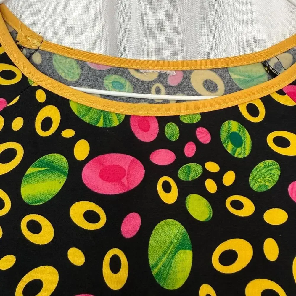 ✿ vintage psychedelic side slit mini dress ✿ I - Picture 5 of 6
